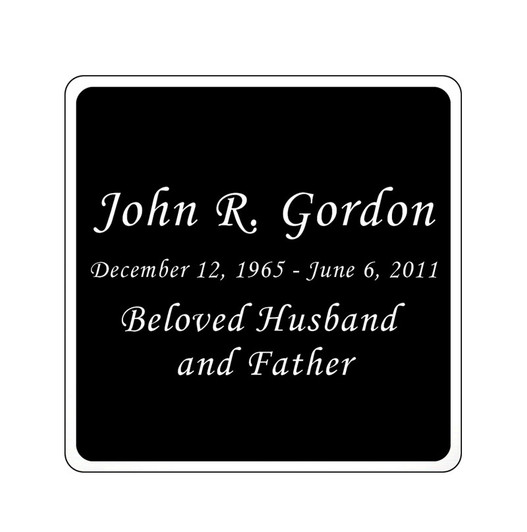 Black and Silver Engraved Nameplate - Square with Rounded Corners - 2-3/4 x 2-3/4