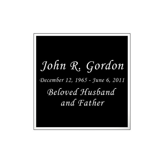 Black and Silver Engraved Nameplate - Square - 1-7/8 x 1-7/8