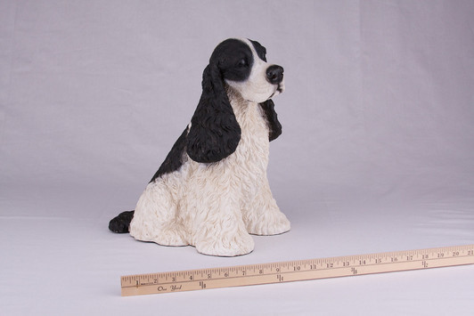 Black White Cocker Spaniel Figurine Dog Urn - 2733