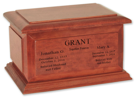 Boston II Cherry Finish Wood Companion Cremation Urn