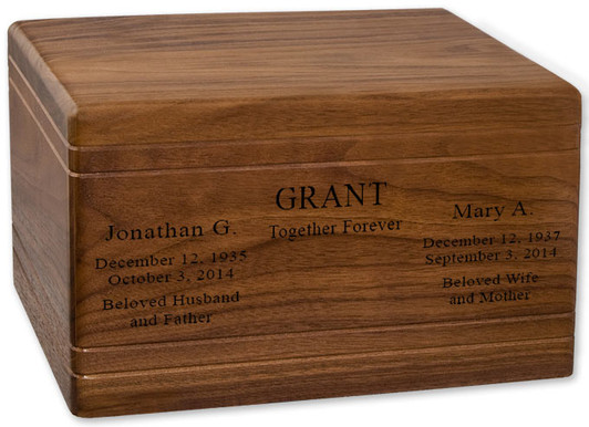 Boxwood Walnut Wood Companion Cremation Urn