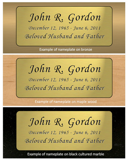 Gold Flag Case Personalized Nameplate - Square Corners - 5 x 1-1/2