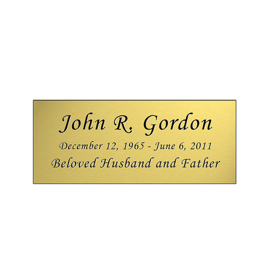 Gold Personalized Nameplate - Square Corners - 3-1/2 x 1-7/16