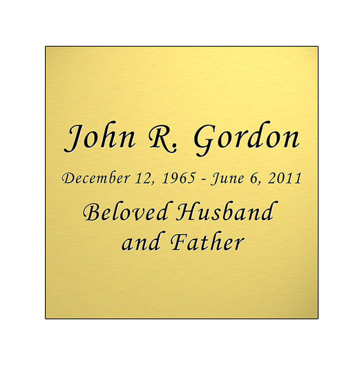 Gold Engraved Nameplate - Square - 2-3/4 x 2-3/4