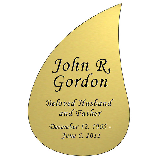 Tear Drop Nameplate - Engraved - Gold - 3-1/2 x 5-1/4