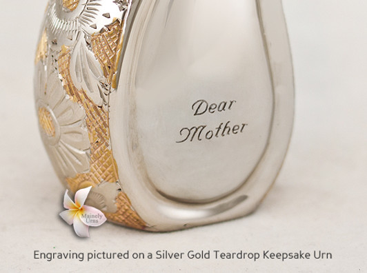 Bright Silver Tear Drop Keepsake Cremation Urn