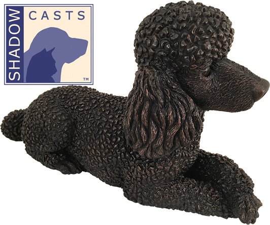 Bronze Finish Poodle Dog Shadow Casts Figurine Urn