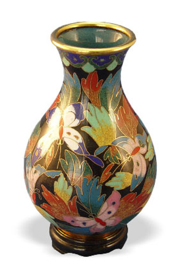 Butterfly Cloisonne Bud Vase