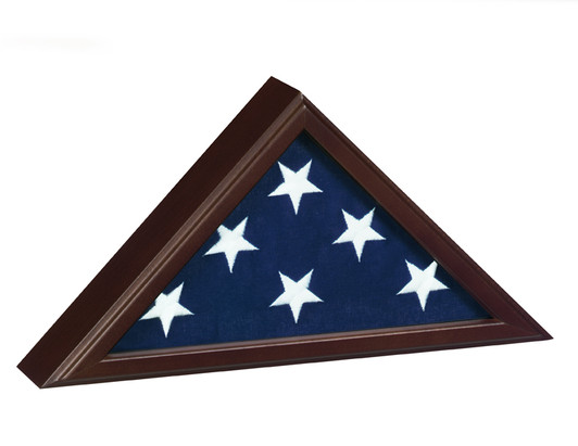 Capitol Flag Display Case with Dark Cherry Finish