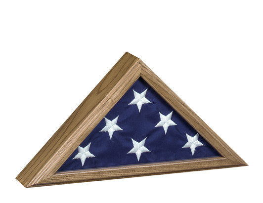 Capitol Flag Display Case with Vintage Oak Finish