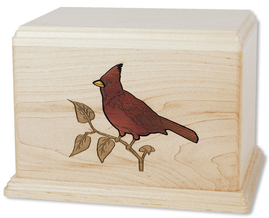 Cardinal Maple Wood Cremation Urn