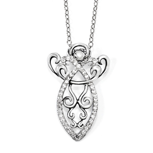 Angel of Prayer Sterling Silver Memorial Jewelry Necklace