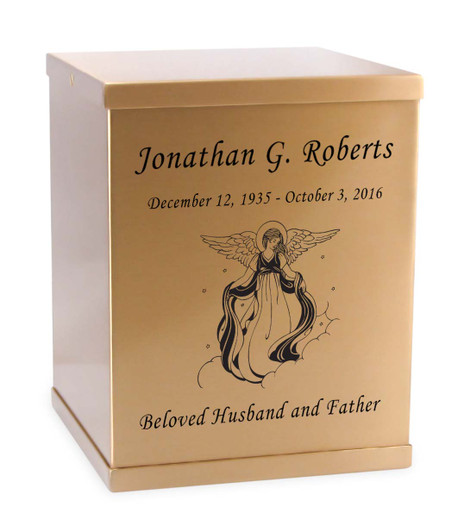 Angel Bronze Overlap Top Cremation Urn