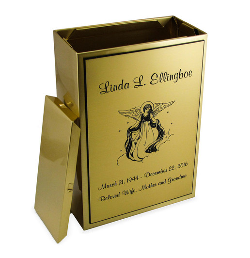 Angel Bronze Snap Top Niche Cremation Urn