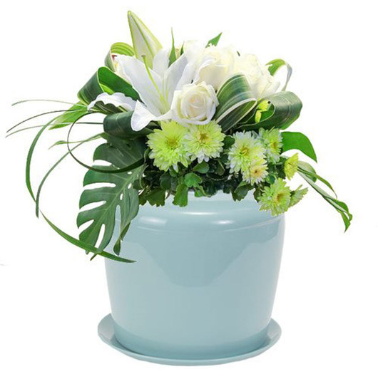 Celadon Blue Plant System Cremation Urn For Flowers Or Plants