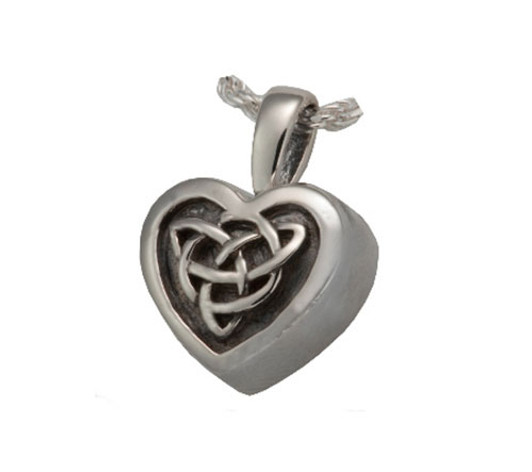 Celtic Heart Cremation Jewelry in Sterling Silver