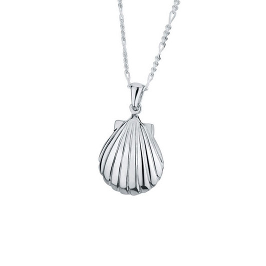Clamshell Sterling Silver Cremation Jewelry Pendant Necklace