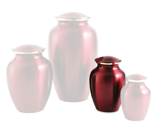 Extra Small Classic Crimson Brass Cremation Urn - Engravable