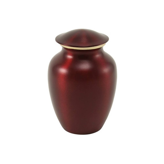 Extra Small Classic Crimson Brass Cremation Urn - Engravable