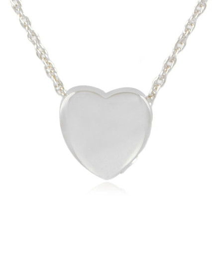 Classic Heart Sterling Silver Cremation Jewelry Pendant Necklace