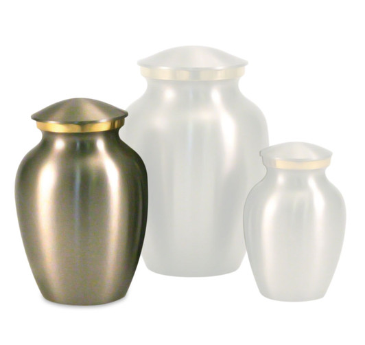 Extra Small Classic Pewter Brass Cremation Urn - Engravable