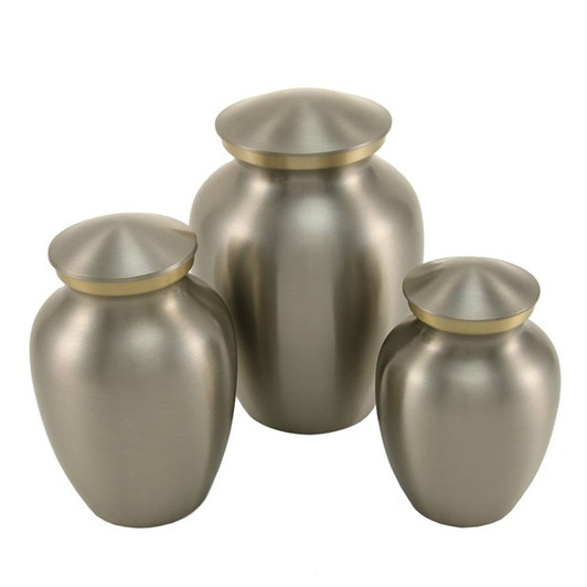 Extra Small Classic Pewter Brass Cremation Urn - Engravable