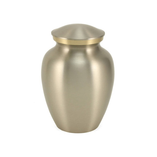 Small Classic Pewter Brass Cremation Urn - Engravable