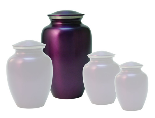 Large Classic Violet Brass Cremation Urn - Engravable