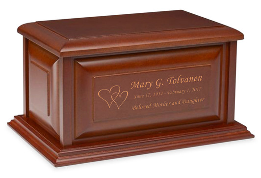 Colonial Cherry Finish MDF Wood Cremation Urn