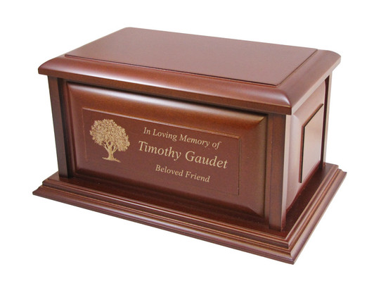 Colonial Cherry Finish MDF Wood Cremation Urn