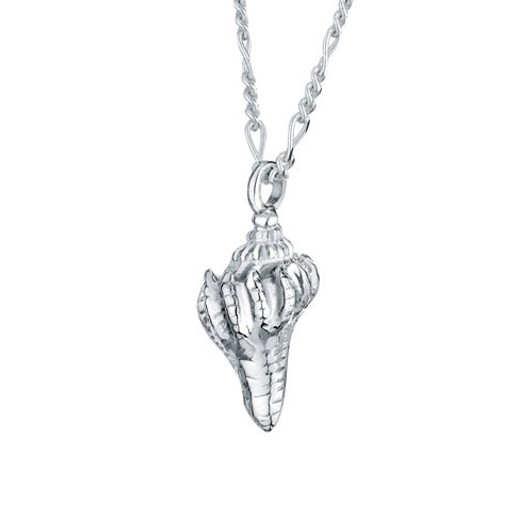 Conch Shell Sterling Silver Cremation Jewelry Pendant Necklace