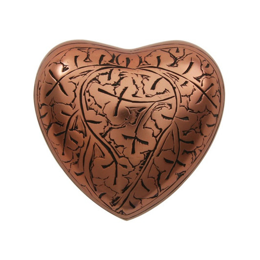 Copper Oak Heart Brass Keepsake Cremation Urn