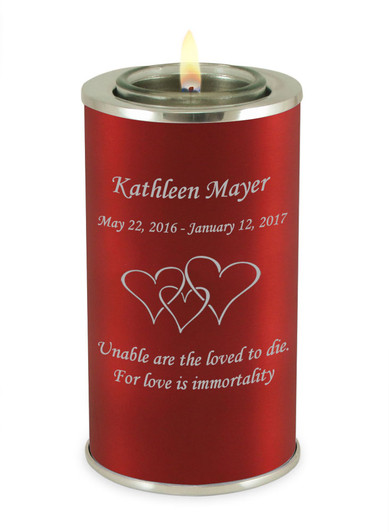 Crimson Tealight Memory Keepsake Candle Cremation Urn