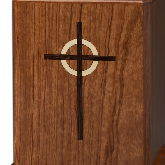 Cross Heirloom Bubinga Wood Cremation Urn