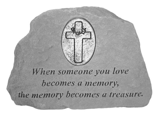 Cross Memorial - When Someone You Love - Memorial Garden Stone