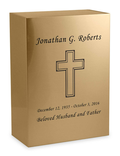 Cross Bronze Snap Top Niche Cremation Urn