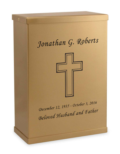Cross Bronze Overlap Top Niche Cremation Urn