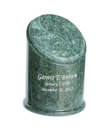 Crown Green Marble Engravable Cremation Urn