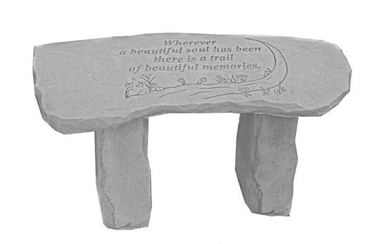 Decorative Bench - Wherever a Beautiful Soul - Memorial Garden Stone