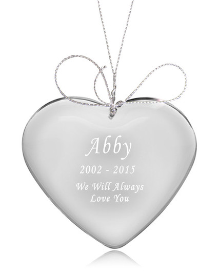 Design Your Own Heart Crystal Pet Memorial Ornament