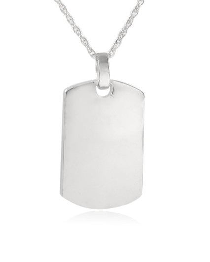 Dog Tag Sterling Silver Cremation Jewelry Pendant Necklace