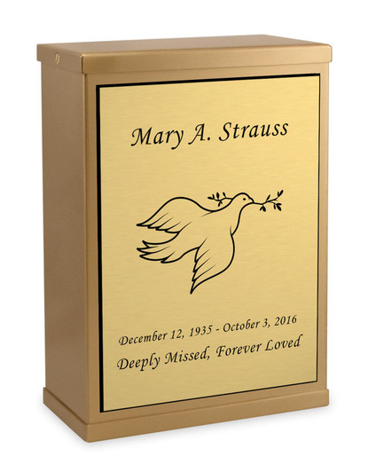Dove Bronze Overlap Top Niche Cremation Urn