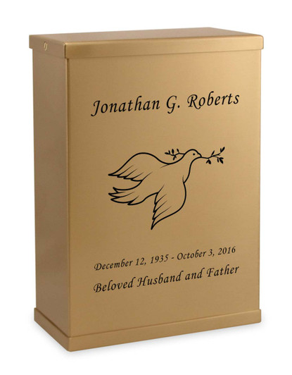 Dove Bronze Overlap Top Niche Cremation Urn