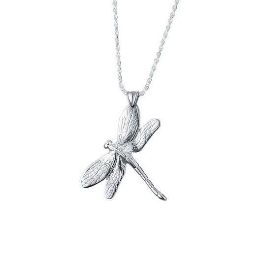 Dragonfly Sterling Silver Cremation Jewelry Pendant Necklace