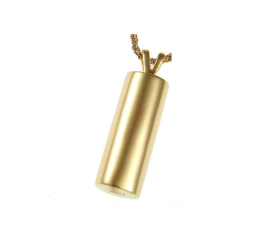 Elegant Cylinder Cremation Jewelry in 14k Gold Plated Sterling Silver