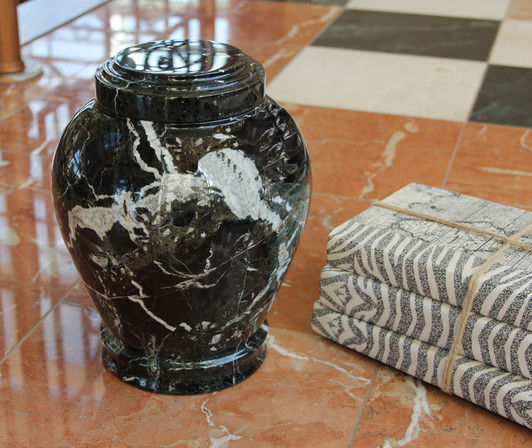 Embrace Green Zebra Marble Cremation Urn