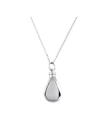 Emerald CZ Birthstone Teardrop Sterling Silver Cremation Jewelry Necklace