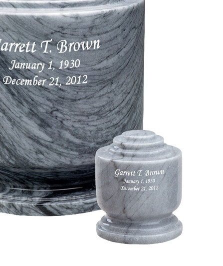 Estate II Memory Gray Marble Engravable Keepsake Cremation Urn