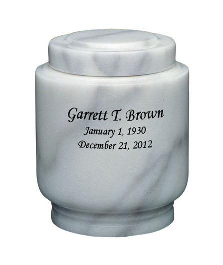 Estate II Youth White Marble Engravable Cremation Urn