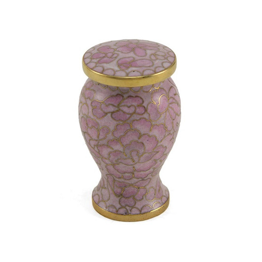 Etienne Rose Cloisonne Brass Keepsake Cremation Urn